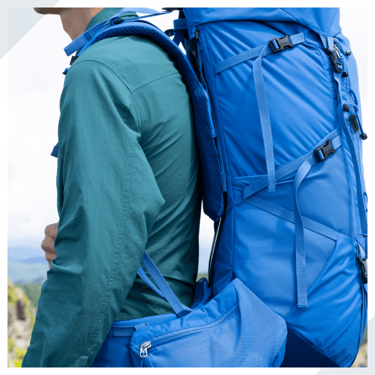 画像：背中とバックパックの接触部